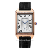 REGAN HARNEY SOLIS RH004-01 Black Rosegold Leather Strap